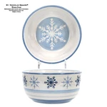 St. Nicholas Square Winter Frost 24OZ Soup 6" Bowl Blue Snowflakes On White. Fixed Price $14.95.