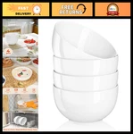 4-PIECE Ceramic Cereal & Soup Bowls Set, Microwave Dishwasher Safe, 24 Oz, Whi. Fixed Price $25.99.