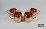 Vintage Solid Copper Hammered Mugs Barware Moscow Mule Cups Set Of 4. Fixed Price $99.99.