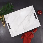 Stylish Melamine Handled Serving Tray Kitchen Dinner Table Platter Marble Print. Fixed Price $24.04.