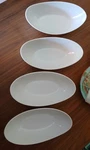 Sides By Over And Back White Porcelain Oval Curved Bowls-set Of 4-VERY Gently.... Fixed Price $68.00.