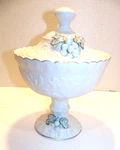 Vintage Lefton Hand Painted Porcelain Decorative Covered Pedestal Candy Nut Dish. Fixed Price $22.95.