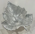 Martha Stewart Silver Leaf Cast Aluminum Park Leaves Collection 9 Bowl Dish. Fixed Price $24.00.