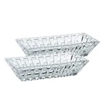 Nachtmann Bossa Nova Crystal Rectangular Bowls, Set Of 2 (6.7" X 3"). Fixed Price $64.99.