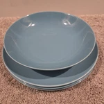 3 Ikea Fargrik Turquoise 18691 Dinner Plates & Large Pasta Bowl 10866. Fixed Price $19.99.