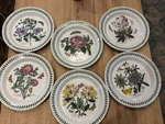 Set Of 6 Portmeirion "botanic Garden" 10 1/2" Dinner Plates, Designs, England. Fixed Price $175.00.