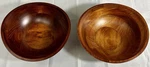 2 Wooden Cherry Wavy Rim Fruit Salad Bowls 7.5 X 3" Oval Serving Vietnam. Fixed Price $24.99.