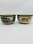 National Wildlife Federation American Wilderness Cereal Bowl Fox Lynx Cat Lot 2. Fixed Price $32.95.