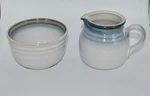 Noritake Sorcerer Stoneware Open Sugar Bowl & Creamer Pitcher Set 8620 Japan. Fixed Price $35.00.