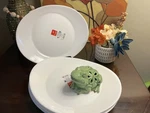 6 Bormioli Rocco Prometeo Boat Plate White Opal Glass 12.5" X 10.25" Made Spain. Fixed Price $16.99.