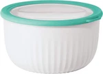 Oggi Prep, Store & Serve Plastic Bowl W/see-thru Lid- 4 Quart, White/aqua. Fixed Price $24.64.