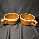 Vintage Wade Pottery Canada Soup Crock Bowls Set Of 2 Brown Drip Glaze Stoneware. Fixed Price $15.00.