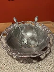 Arthur Court Magnolia Aluminum Holloware Pedestal 3 Pc Salad Bowl Set 2001 SH9. Fixed Price $45.00.