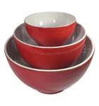 Vtg Emile Henry For Williams-sonoma Red Speckle Nesting Bowl Set 3 New Open Box. Fixed Price $150.00.