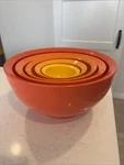 2008 Cali Bowl, Nesting Melamine Bowls, Thick, Orange/yellow,smart Lip 8OZ-195OZ. Fixed Price $49.99.