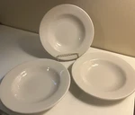 Delco Restaurant Ware Wide Rim White Soup Salad Pasta Bowls 8.75" Set Of 3. Fixed Price $21.00.