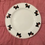 Cook Line Paris 11" Plate Scottish Terriier Scottie Dog Black Red Cream Party. Fixed Price $16.15.
