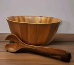 Purse Bowl Smith Acacia Wood Salad Serving Fork Fruit Kitchen As Is. Fixed Price $12.00.