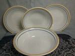 Vtg X4-CORELLE Corning Casa Flora 6" Blue Yellow/gold Cereal Soup Dessert Bowls. Fixed Price $12.40.