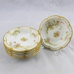 6 Haviland & Co Limoges Schleiger 235 Double Gold Small Dessert Berry Bowls 5". Fixed Price $69.94.