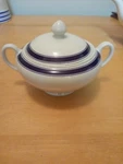 Ralph Lauren (wedgwood) Cafe Stripe Blue White Covered Sugar Bowl. Fixed Price $24.99.