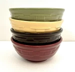 Longaberger Woven Traditions 6 Soup / Cereal Bowls. Four Colors, Ships Free!. Fixed Price $20.00.