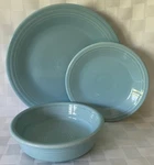Fiesta Sky Blue 3-PC Classic Rim Place Setting Dinner Salad Plate Bowl Usa New. Fixed Price $37.99.