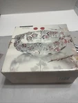 Studio Silversmith's Venezia Collection Glass Bowl Clear W/ Red New In Box 370. Fixed Price $25.00.