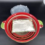 Christmas 4 Mixing Nesting Bowls Winter Set W/ Lids - One Missing. Fixed Price $47.59.