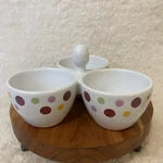 Pampered Chef Simple Additions Dots 3 Bowl Condiment Server #1208B Retired. Fixed Price $7.49.