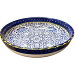 Spanish Blue White Yellow Ceramic Serving Bowl 12 Hand Painted Made Spain. Fixed Price $59.99.