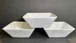 Crate & Barrel White Square Soup Cereal Bowls 6 1/4 Portugal Set Of 3. Fixed Price $24.99.