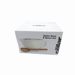 The Cellar Batter Bowl And Spoon Set 2.5 Qt Dolomite Acacia Wood. Fixed Price $23.50.