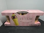 Oneida Set Of 4 Ice Cream Sundae Cone Cups Chocolate & Sprinkle Rim Nib 2005. Fixed Price $30.00.