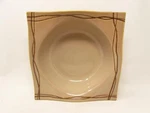 Mystic Cove Beige By Studio Nova Vegetable Bowl Square Shape Brown Lines L8. Fixed Price $28.00.