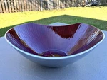 New W/tags Simply Designz Bodoni Handcrafted Ruby Red Enamel Fruit Bowl 12X10X6. Fixed Price $32.50.