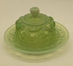 Rare Mosser Glass Opalescent Eye Winker Butter Dish- Amazing Glow. Fixed Price $164.99.