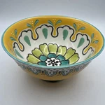Anthropologie Elka Ayaka Bowl Yellow Cereal Rice Soup Salad Cream Floral 6". Fixed Price $25.00.