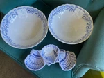 Set Of 3 - New Sigrid Olsen Melamine Sea Life Blue Shell Serving Bowls Tray. Fixed Price $49.50.
