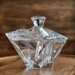 Aurum Crystal 6''X5'' Rectangular Little Bowl With Lid "angles". Fixed Price $34.99.