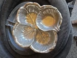 Wilton Co. Rwp Armetale Pewter Cabbage Leaf Chip Dip Bowl Snacks 2PC Set #357454. Fixed Price $45.00.