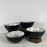 Set Of 4 Black Cereal Soup Bowls Thompson Pottery. Fixed Price $39.99.