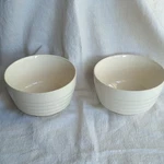 Vintage White Ceramic Bowls Set Of 2 American Glossy Round 5IN Collectible. Fixed Price $26.50.
