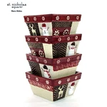 St. Nicholas Square Warm Wishes 12OZ Dessert Dip 4" Bowl Set Snowman Red Brown. Fixed Price $34.95.