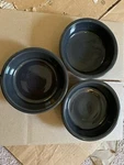 3 Cereal Bowls Slate / Black Gray Fiestaware Hmc 7". Fixed Price $49.99.