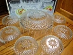 Arcoroc Diamant 7PC Salad Set Vintage Diamond Clear Durand International Box. Fixed Price $29.99.