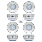 St. Nicholas Square Winter Frost 24OZ Soup 6" Bowl Set Blue Snowflake On White. Fixed Price $59.95.