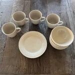 Southern Living Alexa Beige Stoneware Set Of 4 Salad Plates Mugs Bowls. Fixed Price $29.99.