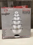 Sagler Piece Polished Stainless Steel Mixing Bowls Quarts 3/4, 2, 3.5, 6, 8. Fixed Price $20.00.