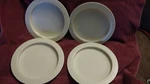 4 Sammons Preston Plates With Inside Edge, 9" Food Spill Prevent. Fixed Price $25.00.